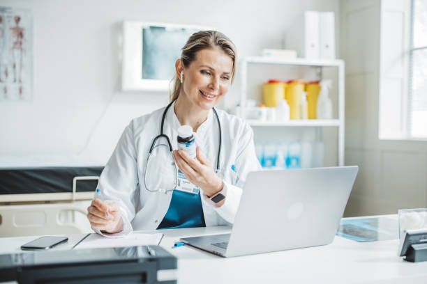 istock Doctor meeting remotely with her patient 1393015649