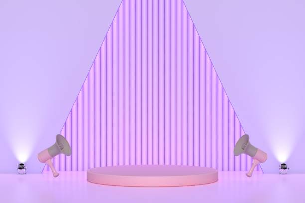 istock 3d rendering exhibition background, blank stand for product presentation 1393015853