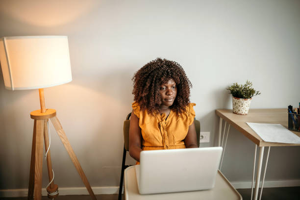 istock Woman works from home 1393016010