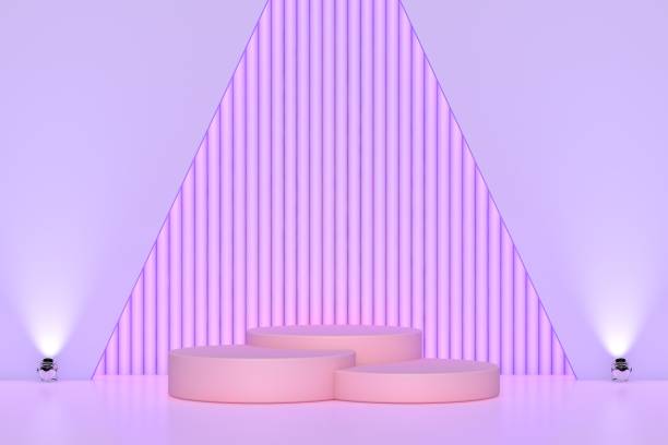 istock 3d rendering exhibition background, blank stand for product presentation 1393016031