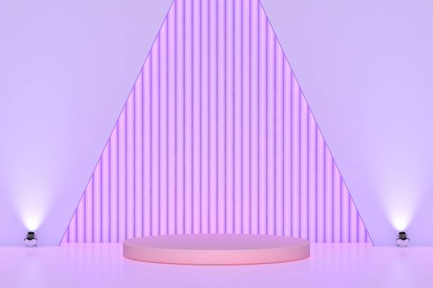istock 3d rendering exhibition background, blank stand for product presentation 1393016060