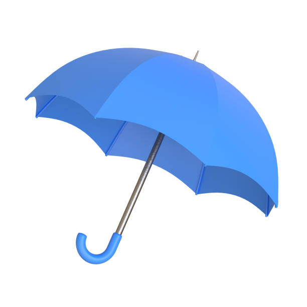 istock Blue umbrella isolated on a white background 1393016243