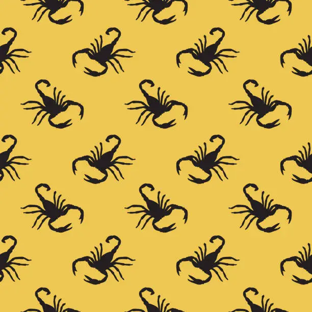 Vector illustration of Scorpions Seamless Pattern