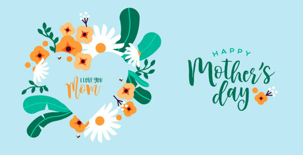 ilustrações de stock, clip art, desenhos animados e ícones de happy mother's day flower love cartoon banner - mother gift