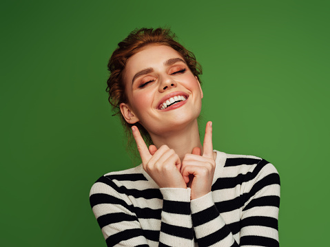 Close-up portrait of a young pretty girl