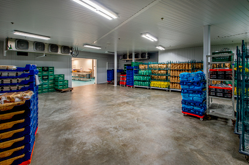 Cold warehouse for food prep.