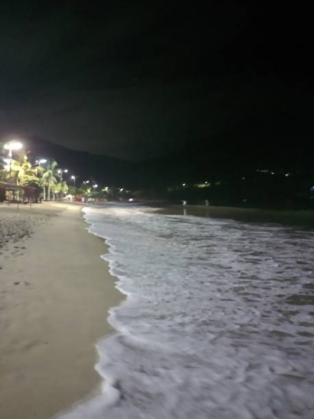 istock Night walk along the coast 1393027067