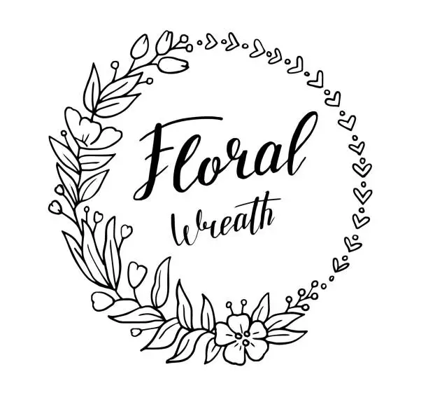 Vector illustration of Floral Wreath