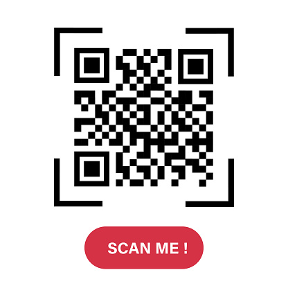 QR Code Scan Label with scan me text