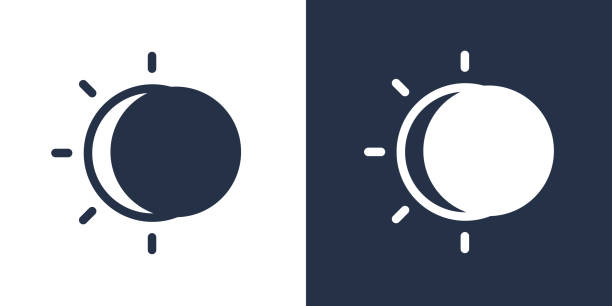 ilustrações de stock, clip art, desenhos animados e ícones de sun eclipse icon - eclipse