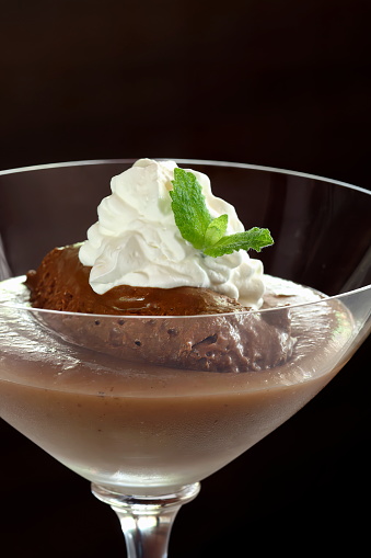 chestnut cream with chocolate mousse and whipped cream