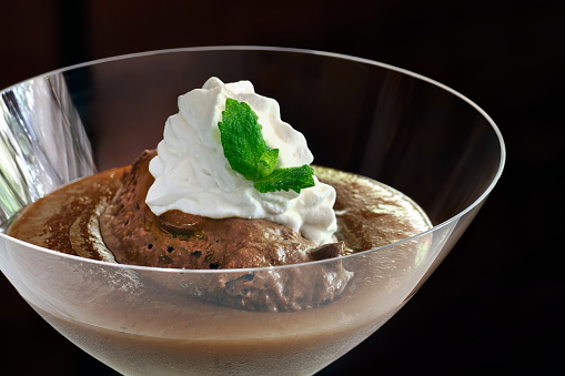 chestnut cream with chocolate mousse and whipped cream