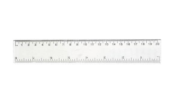 straight ruler isolated on white