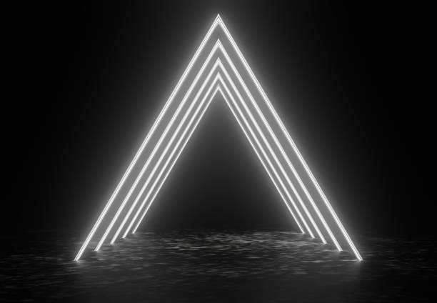 istock Product podium stage for mockup presentation, neon lights, background 1393054897