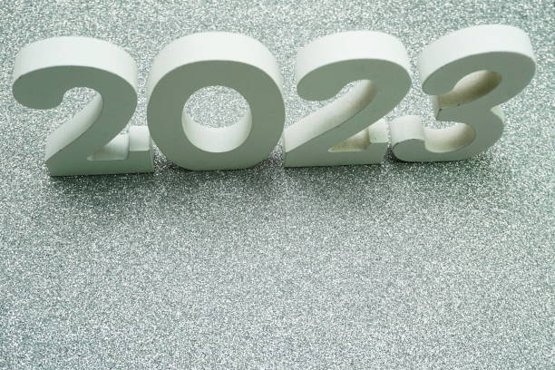 istock 2023 Happy New Year with space copy on silver glitter background 1393059864