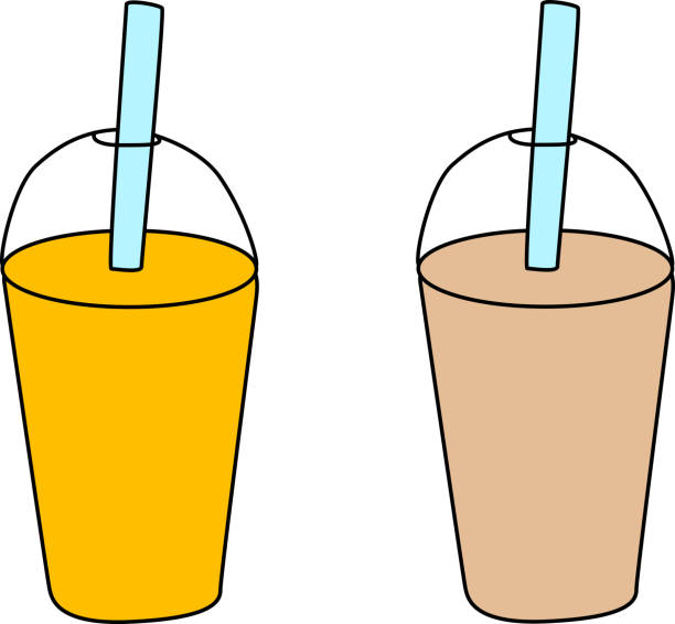 一杯の飲み物のイラスト - packaging horizontal non alcoholic beverage orange juice点のイラスト素材／クリップアート素材／マンガ素材／アイコン素材