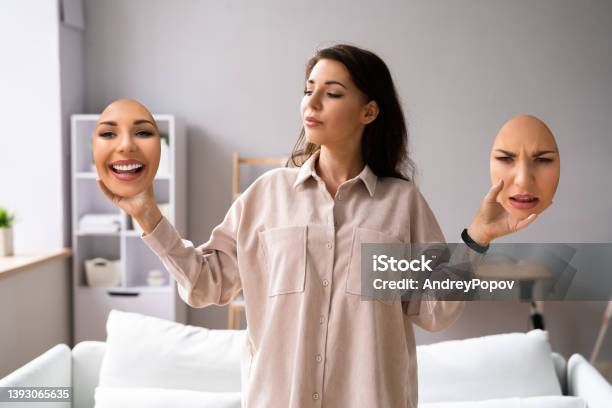 Self Impostor Disorder And Depression Woman With Panic Stock Photo - Download Image Now