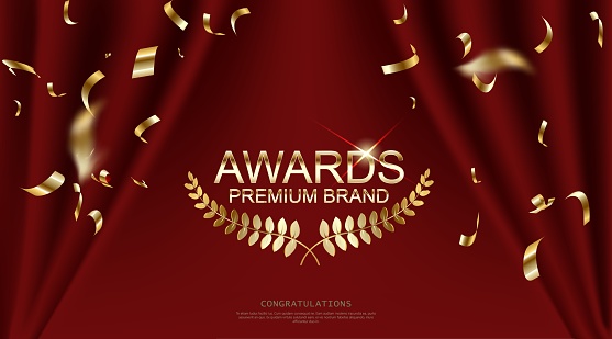 luxury award nomination with curtain background. Vector luxury illustration.