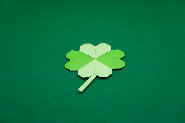 istock Lucky clover made of origami 1393071438