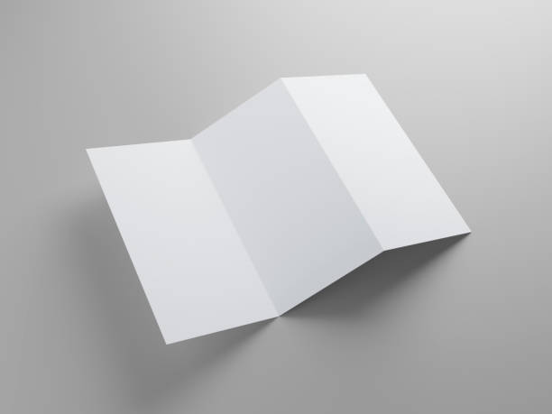 istock Open trifold leaflet, brochure, catalogue mockup 1393074669