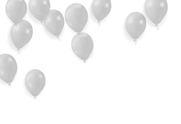 istock realistic isolated white balloons for celebration and decoration on the transparent background. 1393078493