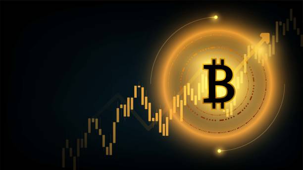 istock Market trend in crypto currency or stocks. Trade exchange background, up arrow graph for increase in rates. Cryptocurrency price chart  blockchain technology. 1393079295