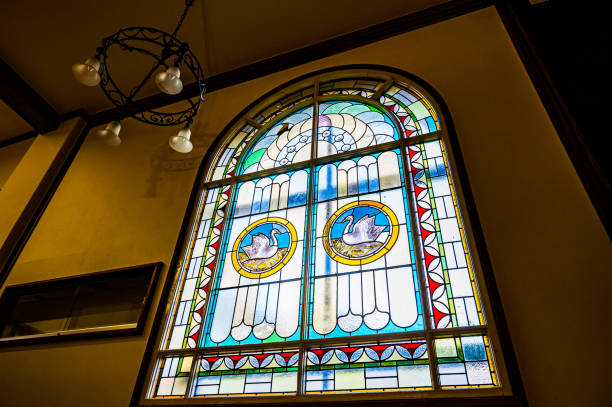 istock Stained glass roadside station Mashu Onsen 1393083881