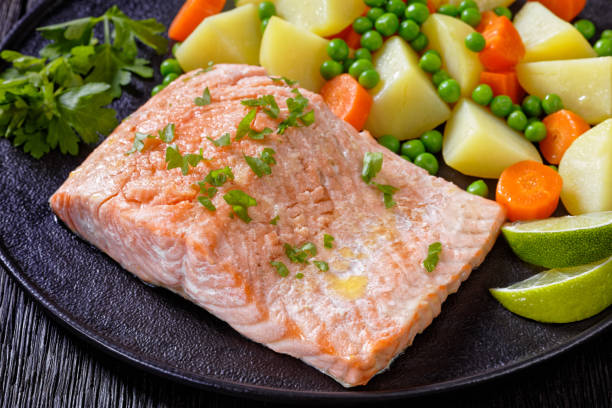 istock Multi Cooker salmon, carrots, peas and potatoes 1393087572
