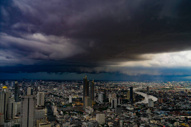 istock Cloudy sky and Bangkok city (Thailand) 1393092697