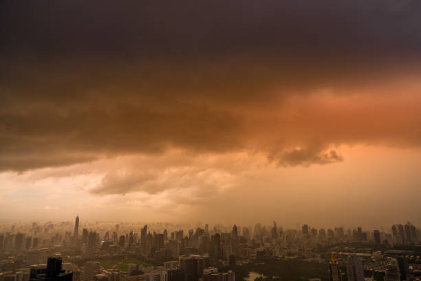 istock Cloudy sky and Bangkok city (Thailand) 1393092706