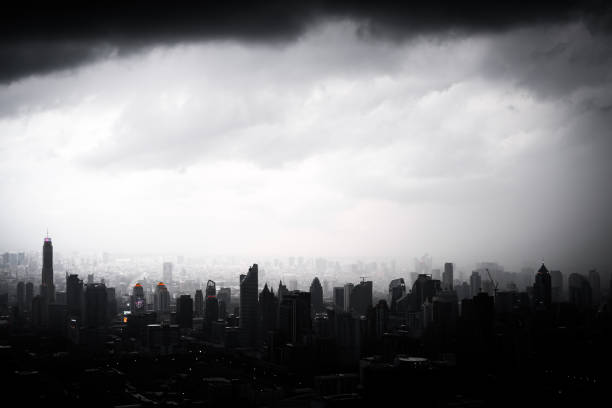istock Cloudy sky and Bangkok city (Thailand) 1393093227