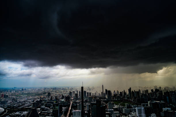istock Cloudy sky and Bangkok city (Thailand) 1393093237