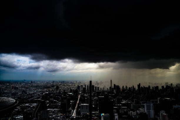 istock Cloudy sky and Bangkok city (Thailand) 1393093322