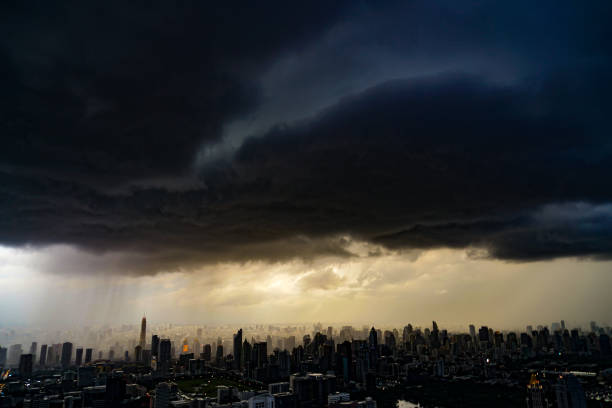 istock Cloudy sky and Bangkok city (Thailand) 1393093334
