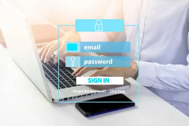 Photo of Log in securely for smooth operation.,Security in entering the internal management system