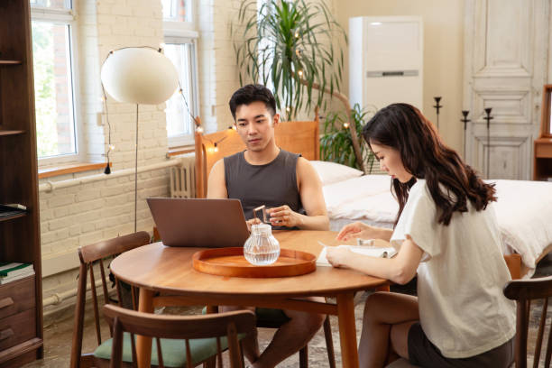 istock The young couple's life that occupy the home 1393093902