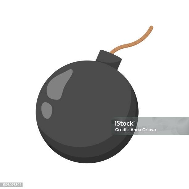 Incoming Bomb Vector Black Bomb Isolated On White Background Flat Vector Illustration Stock ...