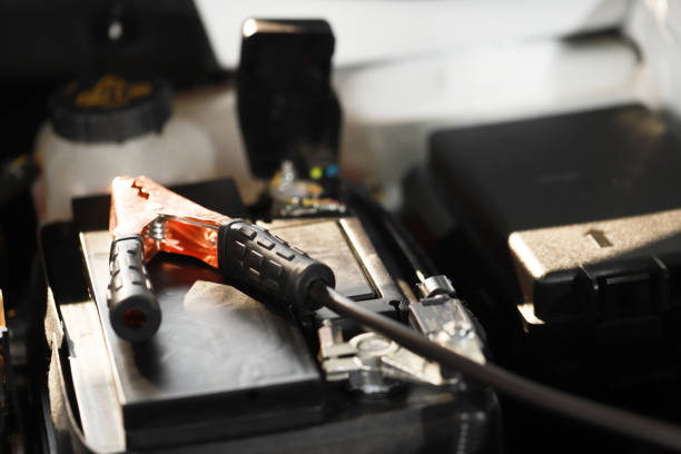 istock Check the car battery pot before traveling. 1393102962