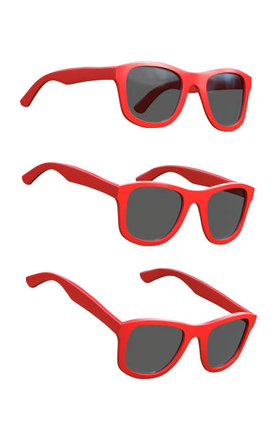 istock Set of red glasses isolated on white background 1393108176