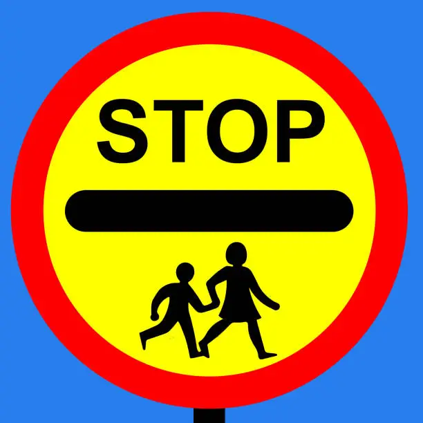 Vector illustration of School crossing patrol sign