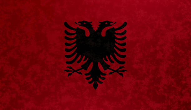 istock Albania grunge flag 3D Render 1393112955