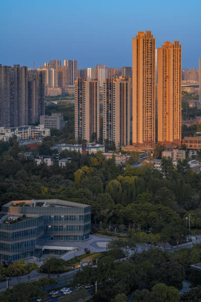 istock Chengdu City Skyline at dusk 1393118932