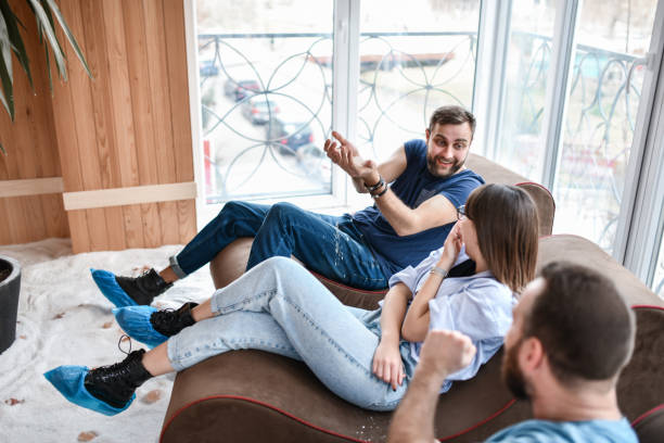 istock Friends Enjoying Conversation And Spending Day In Salt Room 1393120284