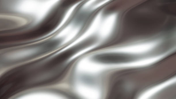 istock Silver chrome metal texture with waves, liquid silver metallic 1393120912