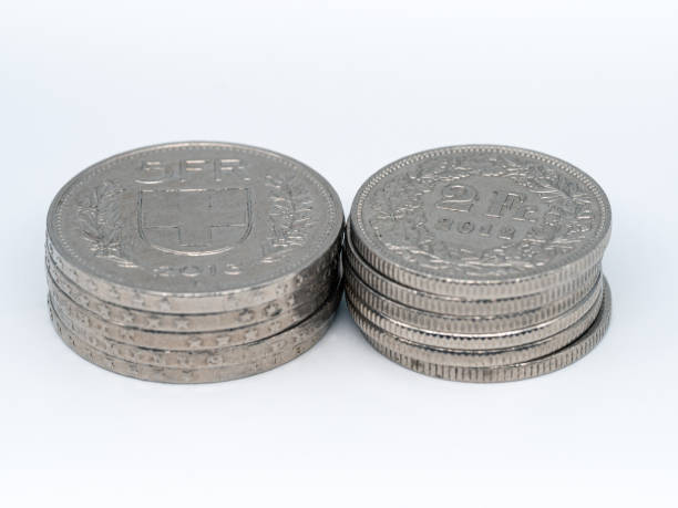 istock swiss franc coins on white background 1393127769