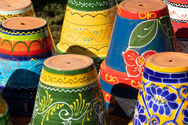 istock Colorful and painted terracotta vases 1393131666