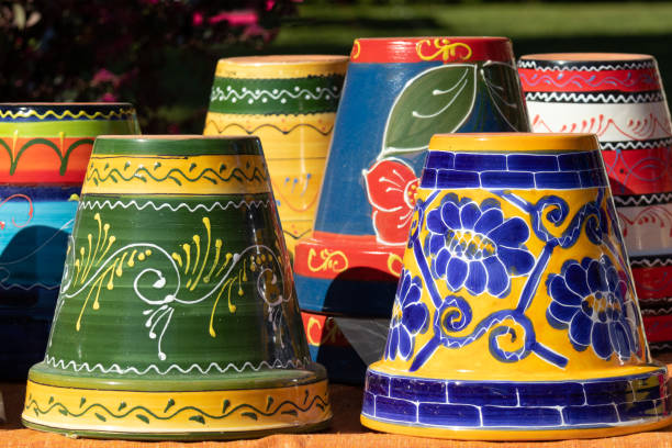 istock Colorful and painted terracotta vases 1393131668