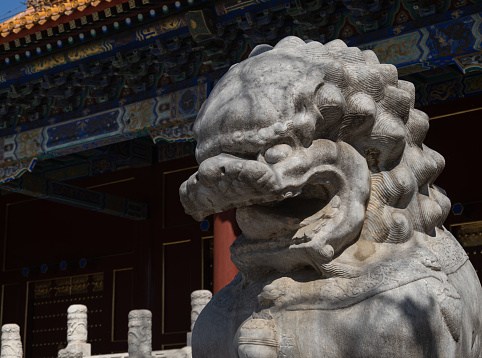 Colorful dragon statue at a Chinese temple in Thailand