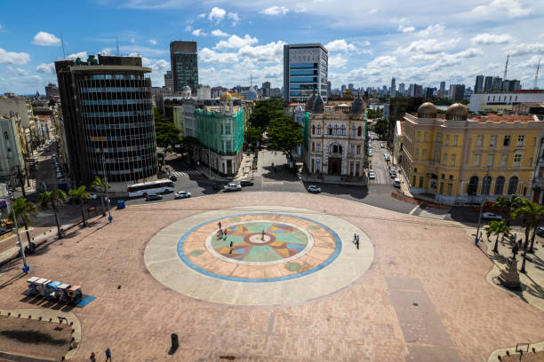 vue aérienne du parc « marco zero » de recife. - famous place photos et images de collection