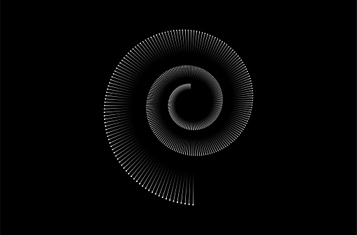 abstract radial line style motion spiral sound wave pattern design element